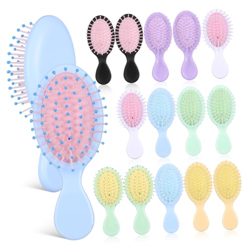 Peigne compact et brosses fins et bouclés Anneome : lot de 16 mini brosses de voyage