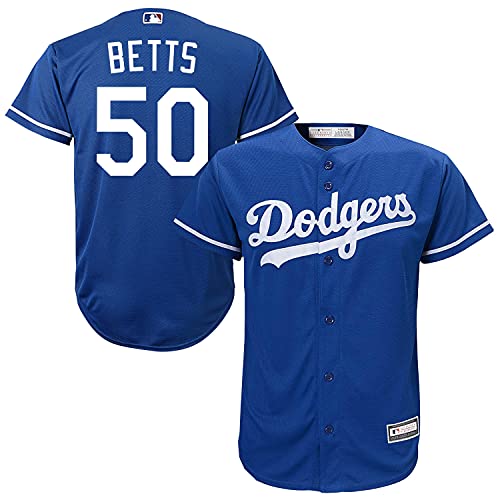 Outerstuff Mookie Betts Los Angeles Dodgers MLB Boys Youth 8-20 Player Jersey (Blue Alternate, Youth Large 14-16, Numeric_16)