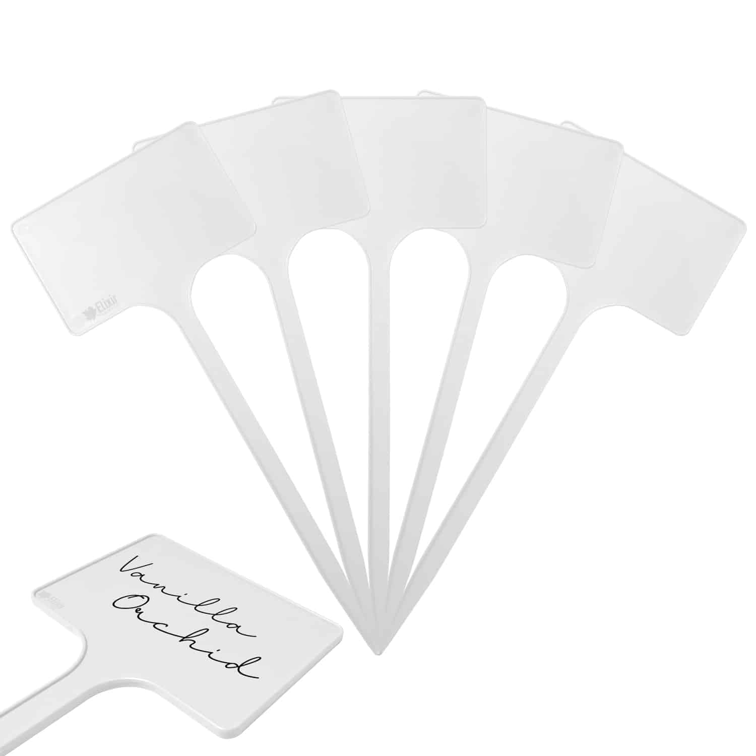 Elixir Gardens Plastic T-Shaped Labels | Plant, Pot & Flower Labelling | SL250 - White x 300 โ image 1