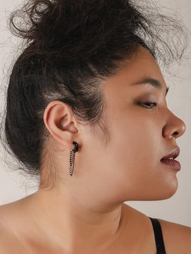 Sacina Huggie Hoop Earrings, Gothic Emo Punk Grunge Earrings, Goth Jewelry, Christmas Jewelry Gifts for Women3