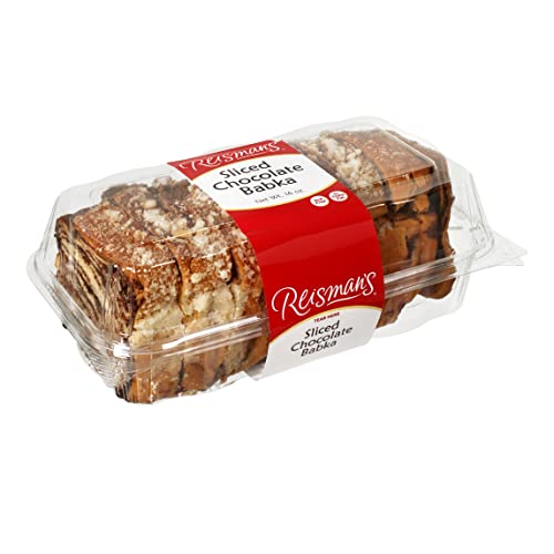Reisman's Bakery Chocolate Sliced Babka Cake, Fresh Dessert, Nut-Free and Dairy-Free Chocolate Cake, OU Kosher-Certified Babka Bread, 1 lb, Pack of 1