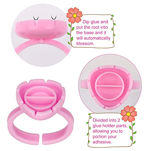 SAVITA 100 Pezzi Anelli di colla Ciglia, Usa e