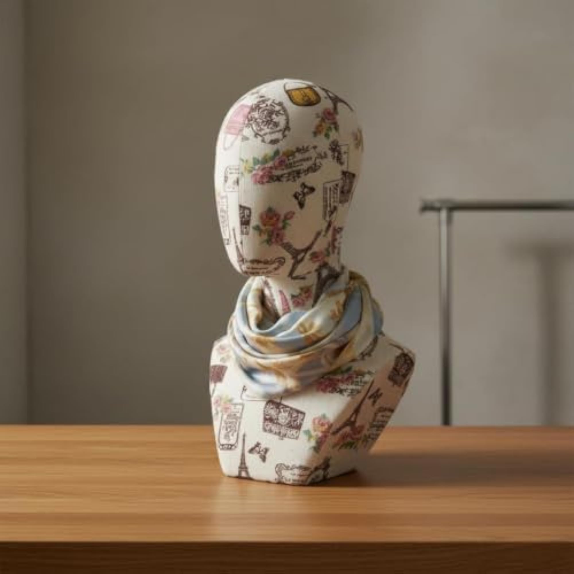 Store Display Head Model for Retail Sellers, Natural Linen
