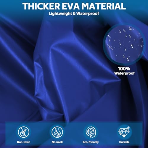 GAOHUI EVA Regenponcho für Erwachsene, Wasserdichter Regenmantel mit Kapuze, Wiederverwendbar & Atmungsaktiv, Transparentes Regencape für Wandern, Radfahren, Camping & Reisen (Blau)