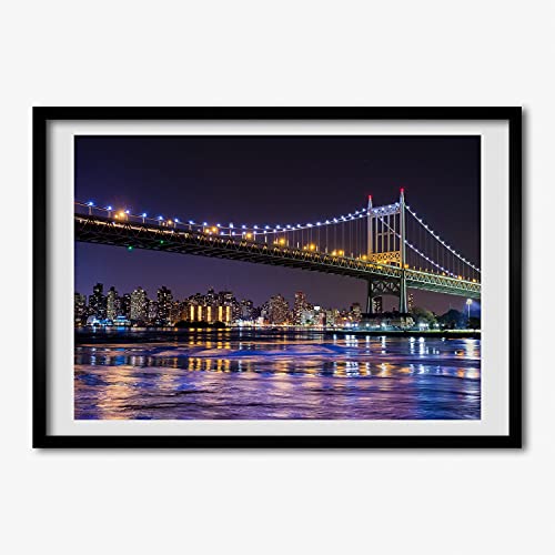 Cadre photo 70x50 cm anti-gondolement Tulup pour affiche et tableau moderne Pont à New York