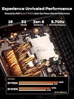MINIS FORUM Mini PC Workstation MS-A1, AMD Ryzen 9 9950X (Zen 5, 16 Kerne/32 Threads, bis zu 5,7 GHz), OCuLink, Dual 2,5G LAN, 4X M.2 PCIe, HDMI/DP/USB-C, Barebone (ohne RAM/SSD) – Ansicht 2