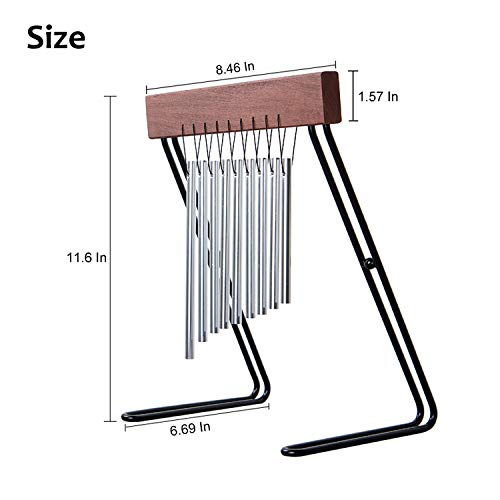 Table Top Bar Chime, Single-row Musical Percussion Chimes Instrument with Solid Aluminum Pipe,Hand Chime for Classroom Management Table Decor or Kids Educational Gift - Thumbnail 3