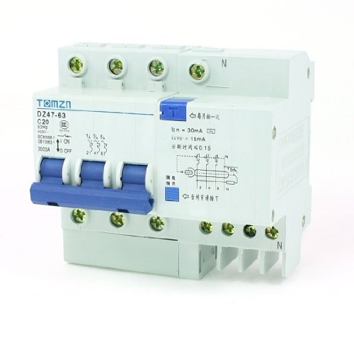 Disjoncteur de fuite ELCB 3P+1N protège contre surcharge AC 400V 40A