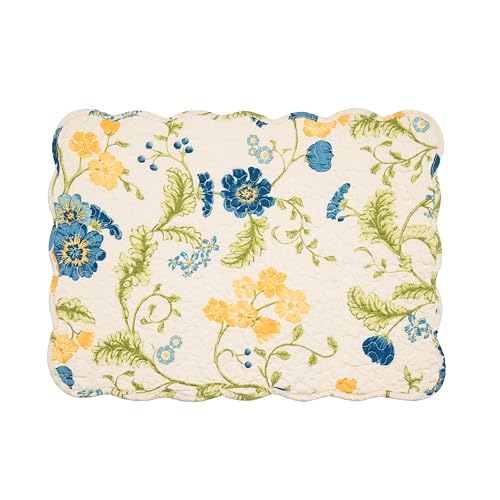 Image of Arya 100% Cotton Quilted Vintage Set of 6 Spring Placemats 13 inch x 19