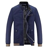 Herren-Bomberjacke mit Stehkragen, leicht, aus Baumwolle, Militär, lässig, Militärjacke,...
