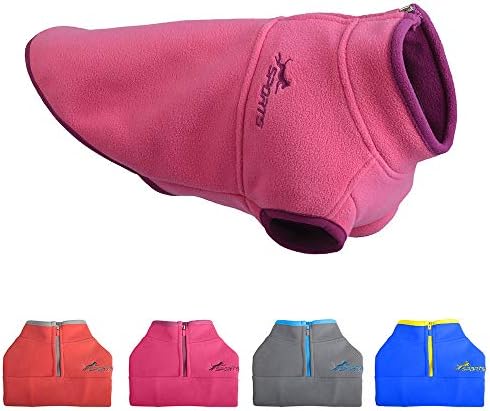 YIEPAL Cold Weather Fleece Dog Vest for Small Dog Half Zip Pullover Puppy Sweater Winter Warm Coat Clothes for Dog, Pink/Purple, Small