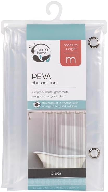 71 in. H x 70 in. W Clear Solid Shower Curtain Liner PEVA - Total Qty: 1