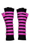 LL- Womens Warm Winter Arm Warmer Knit Fingerless Long Gloves 5 Half Fingers