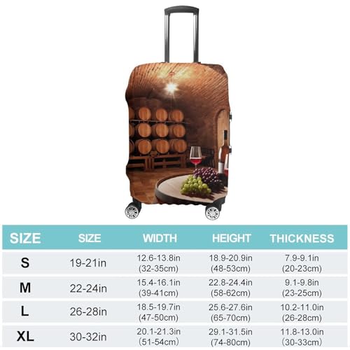 Red Wine Cellar Luggage Cover, Washable Elastic Suitcase Cover Protector Fit 18-32 Inch Luggage2