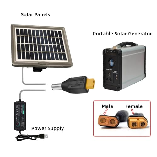 CY Adaptador XT60 feminino SC100 para conector DC 7,4 x 5,0 mm macho, adaptador de carregamento rápi