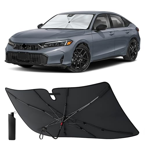 Image of EcoNour Foldable Windshield Sun Shade & Window Tint Fit for 2022-2024 2025 2026 Honda Honda Civic Sunshade, Front Car Window Shades Sun Visor, UV Protection, Heat Blocker, Car Accessories