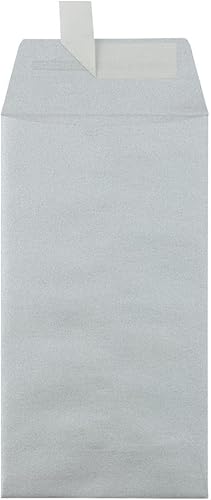 Miniatura 20 de LUXPaper Sobres para monedas #7, despegar y prensar, 3 1/2 x 6 1/2 pulgadas, lino negro, texto de 80 libras, 50