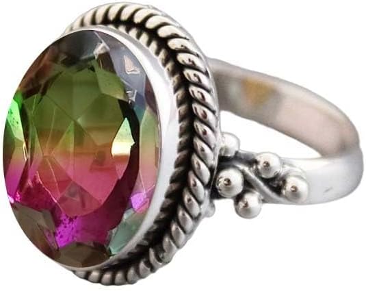Rainbow Moonstone Gemstone Ring Set In 925 Sterling Silver Beautiful Ring For Women Handmade Ring Oval Shape Blue Fire Moonstone Perfect For Birthday Gift For Her By NKG