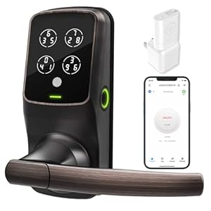 Lockly Secure Pro, Wi-Fi Smart Lock, Keyless Entry Door Lock, PIN Genie® Keypad, 3D Biometric Fingerprint Sensor, Voice Control, Auto Lock – Venetian Bronze (PGD628WVB) – Latch Edition