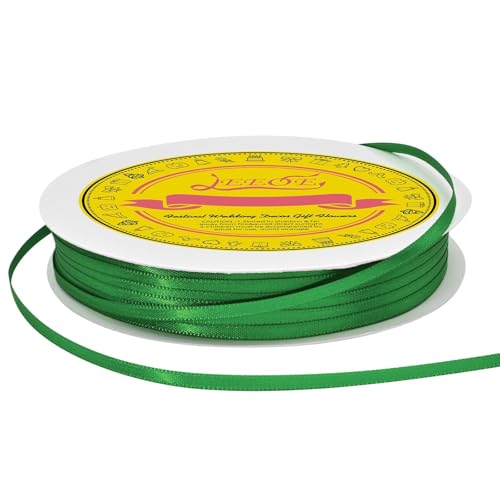 Image of Double Face Forest Green Satin Thin Ribbon 1 /8 inch X 100 Yards Polyester Forest Green Ribbon for Gift Wrapping Very Suitable for Weddings Party Hair Bow Invitation Decorations and More