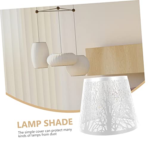 Image of KALLORY Desktop Lamp Shadow Lamp Shade, Iron Lampshade Replacement Clip on Table Lamp Cover for Floor Lamp Chandelier (White) Ceiling Light Shade
