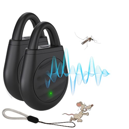 Ultrasonic Mosquito Repellent - Ultrasonic Pest Repeller,Indoor Outdoor Sonic Anti Mosquito Equipment,Portable Physical What Gets Rid Of Mice The Fastest,Effective Electronic Mouse Deterrent-black