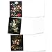 The Best Card Company - 10 Boxed Note Cards with Flowers - Blank Assorted Floral Notecards Bulk (4 x 5.12 Inch) - Baroque Blooms M10020BK