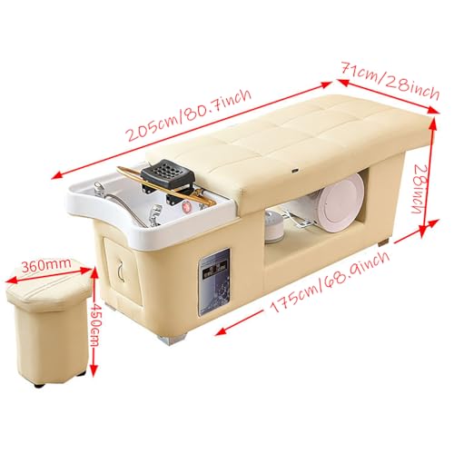 VIYFOEG Massage Shampoo Bed, Head Spa Equipment, Light Luxury Design with Water Cycle, Fumigation and Stool for Spa Beauty Salon - Image 2