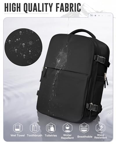 Image of Vacuum Backpack with Pump for Women Men, Compression Backpack for Travel, Vacpack for School Business Trip, Lightweight Airback Backpacks with Vacuum Seal, Carry On Bag for Airport( Black Large)