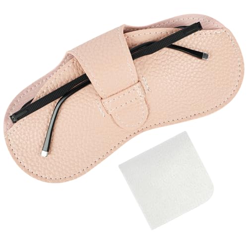 BUTBU Étui à Lunettes Souple, Etui Lunettes, Souple Étuis et Légère Cuir Portable, Boite a Lunette avec Chiffon de Nettoyage, Pochette Lunette pour Femmes et Hommes