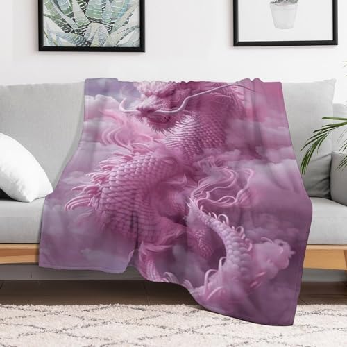 Couverture douce moelleux et chaude dragon mignon pour canape lit - 3