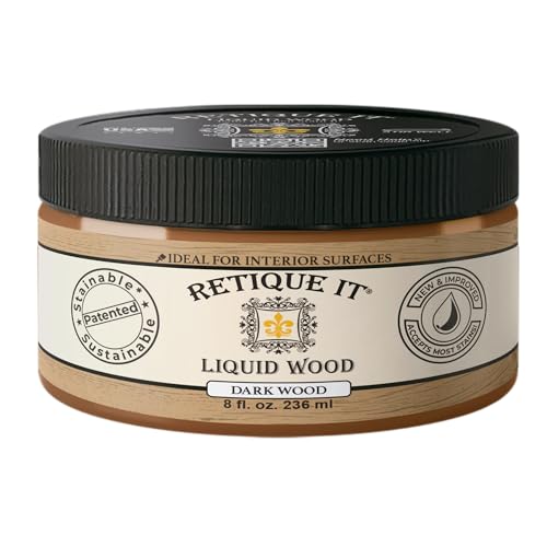 Retique It New and Improved Formula Liquid Wood Coatings - Stainable Primer - Paint It then Stain it (Dark Wood, Small)