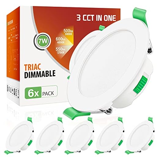 LED infälld strålkastare 7 W LED infällda lampor dimbar 67–75 mm urringning 6 st (vit)