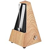 Mechanical Metronome, Guitar Piano Drum Violin Mechanical Metronome Tower Type Wooden Metronome Musical Instrument Accessory(Shallow Wood Grain)