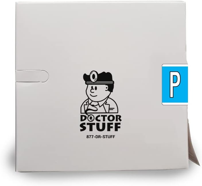 Doctor Stuff - File Folder Labels, Alphabet Letter P, Kardex PSF-139 Alpha - KXAM Series Compatible Alpha Stickers, Blue, 1-1/4" x 1-1/2", 500/Roll