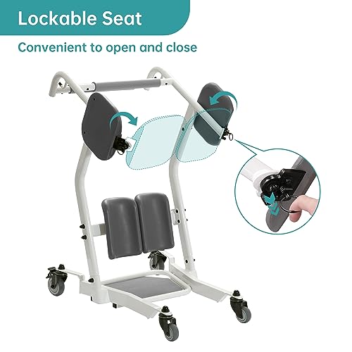 ELENKER Stand Assist Lift - Sit to Stand Lift Patient Transport Unit for Elderly - Patient Lift for Home Care Use- 400 Pound Weight Capacity. Widest Size is 25 inches