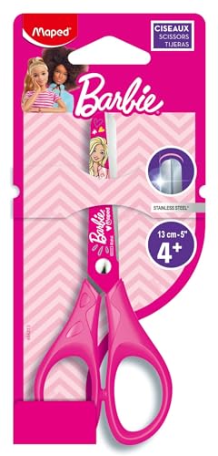 Maped - Official Barbie Licensed Ergonomic Round Tip Scissors, Pink, 464213