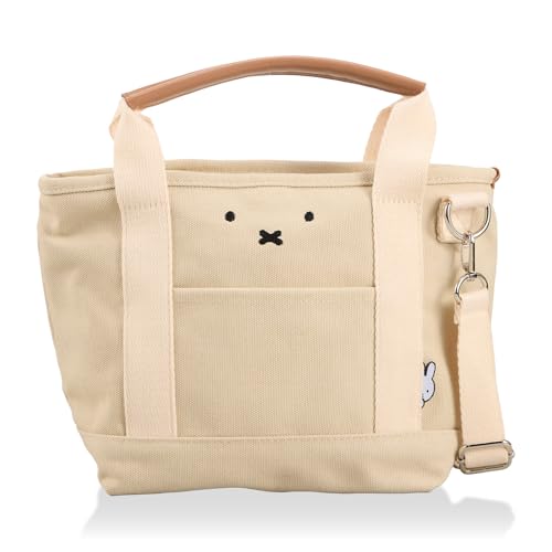 [ハピタス] 2WAY保冷トートバッグ ショルダーベルト付き キャンバスバッグ ランチ用バッグ miffy レディース ミッフィー アイボリーフェイス