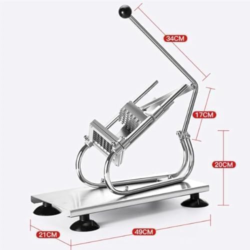 Cortador de patatas fritas, cortador manual de patatas de acero inoxidable para uso doméstico y comercial, para cortar verduras en tiras, hoja versátil