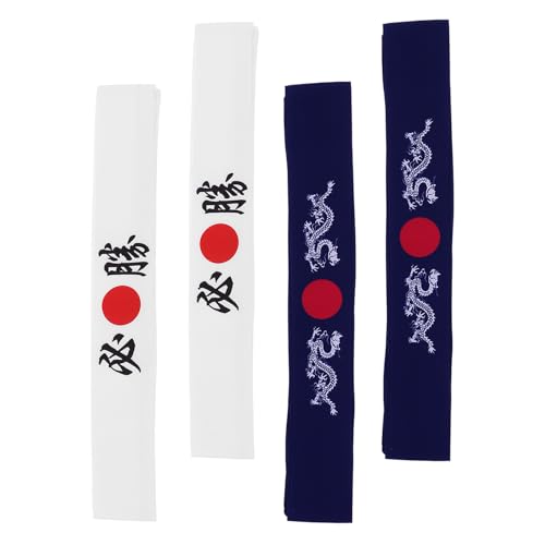 Diademas japonesas ajustables pack de 4 pañuelos deportivos para chef y karate azul y claro