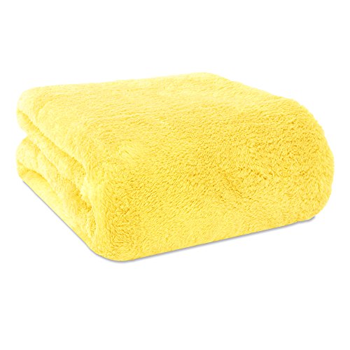 Berkshire Blanket Compact Extra-Fluffy Throw, Lemon