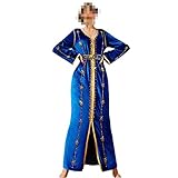 【Design】Muslimisches Abaya-Kleid für Frauen mit langen fließenden Ärmeln. Die Gesamtlänge kann den Oberkörper bis zu den Füßen bedecken. Volle Länge Kittel, arabische Roben des Nahen Ostens, Gebetsrobe sehen würdig aus mit eleganten und schönen Stickdesigns.