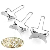 ❤Dieser Knödelhersteller hat ein einzigartiges und elegantes Hochglanzpolieren. Zickzack-Rand für eine schöne Optik sowie festen Verschluss des Teiges ohne Auslaufen der Füllung, Kleine schmale Griffe an den Förmchen für festen Halt beim Zubereiten Die Kante außen ist scharf genug, um das benötigte Teigvolumen leicht herauszuschneiden