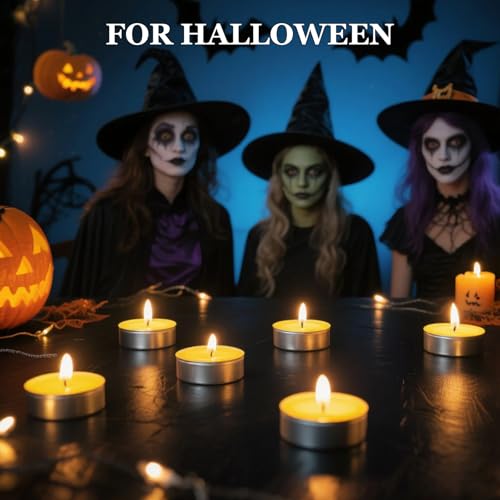 ティーライトキャンドル ミニティーライトキャンドル クリスマスデコレーション ハロウィンデコレーション アウトドア 自宅、プール、安息日、結婚式、緊急事態、パーティー、スパ用(5色ミックス) [2]