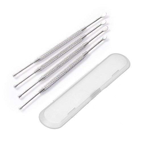 Hiibaby?4PCS Stainless Steel Ear Pick Remover Curette - Debrox Cleaner Earwax Removal Kit - Wax Remover Tool for Humans