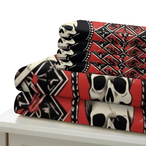 Housses de couettes squelette 3D rétro fermeture éclair parure microfibre