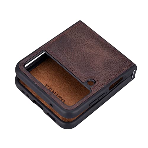 Venito Lucca Leather Case Compatible With Samsung Galaxy Z Flip 4 (6.7 Inches) – Extra Secure With Padded Back Cover (Coffee Brown) #TOP2