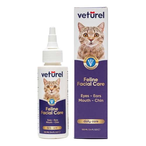 Image of Veturel Natural Feline Facial Care - Cat Tear Stains Remover - Cat Acne - May Help with Cat Chin Acne - Cat Chin Blackheads - Gentle Ear and Eye Care - May Soothe Skin - 3.4 oz.