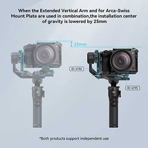 SMALLRIG RS 3 Mini Bras Vertical Etendu avec Plaque d'Extension 4196