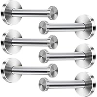Onwon 6 Pieces Stainless Steel Bath Towel Hooks Brushed Nickel Single Super Heavy Duty Wall Mount Coat Hook Robe Wall Hook Fit for Bathroom, Bedroom, Living Room, Fitting Room, Office (100mm)